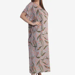 Beau Design Grey Printed Kaftan Nightdress image 2