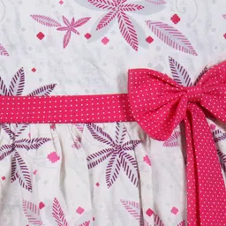 Wish Karo Infant Girls Floral Printed Flutter Sleeves Fit & Flare Dress image 3