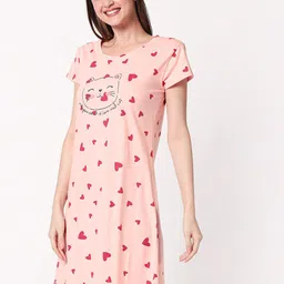 Zeyo Conversational Printed Pure Cotton Nightdress image 3