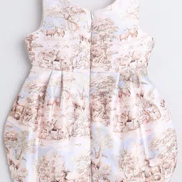 MANY FROCKS & Girls Conversational Printed Sleeveless Satin Fit & Flare Midi Dress image 2