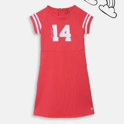 Blue Giraffe Girls Red Reverse Sequins T-shirt Dress image 4