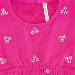 Pantaloons Junior Girls Floral Embroidered Cotton A-Line Dress image 2