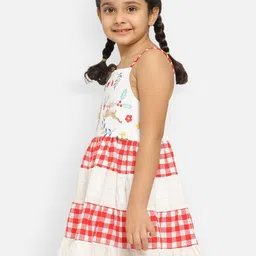 Nauti Nati Girls Raindeer embroidered Shoulder Straps Crepe Dress image 3