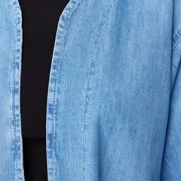 Trendyol Longline Pure Cotton Open Front Jacket image 3