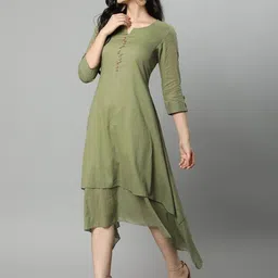 Mera Rang  A Line Cotton Midi Dress image 4