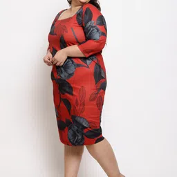 Amydus Plus Size Floral Print A-Line Dress image 4