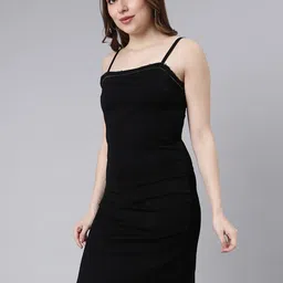 SHOWOFF Shoulder Straps Bodycon Cotton Midi Opaque Casual Dress image 4