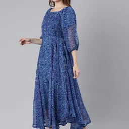 Souchii Printed Fit & Flared Maxi Ethnic Dresses image 4