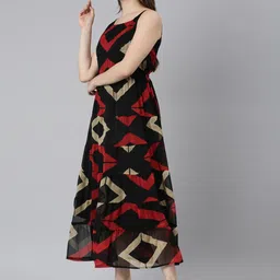 Souchii Printed Fit & Flared Maxi Ethnic Dress image 4