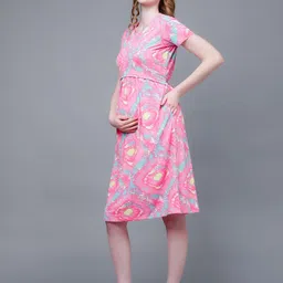 True Shape Abstract Printed Maternity A-Line Dress image 4