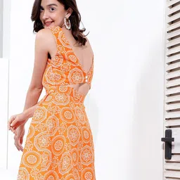 KASSUALLY Print Square Neck A-Line Dress image 4