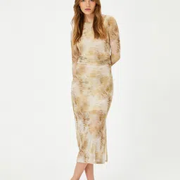 Koton Abstract Printed Sheath Midi Dress image 2