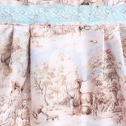 MANY FROCKS & Girls Conversational Printed Sleeveless Satin Fit & Flare Midi Dress image 3