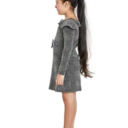 Peppermint Girls Abstract Printed Shoulder Straps Ruffled A-Line Dress image 2