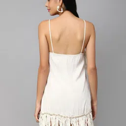 Amagyaa Shoulder Straps Sleeveless Fringed A-Line Dress image 5
