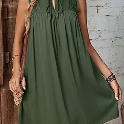 StyleCast Women Tie-Up Neck A-Line Dress image 5