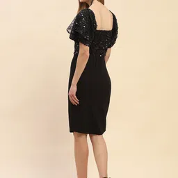 CAMLA Embellished Puff Sleeve Straight Sheath Dress image 5