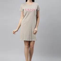 ETC Typography Printed Pure Cotton Nightdress image 4