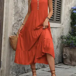 StyleCast x Revolte Tiered A-Line Midi Dress image 4