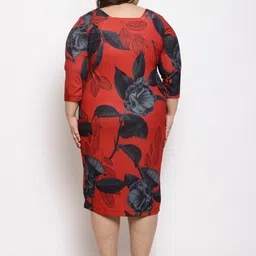 Amydus Plus Size Floral Print A-Line Dress image 5