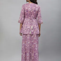 AURELIA Ethnic Motif Printed Sequinned Cotton Fit & Flare Midi Dress image 2