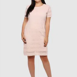 LastInch Women Pink A-Line Lace Dress image 3
