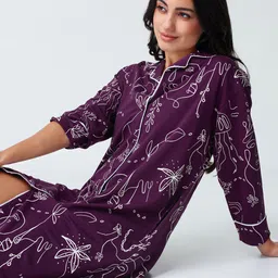 I like me Printed Cotton Shirt Nightdress-picture-36