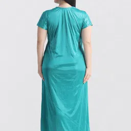 NIGHT KEYS Satin Maxi Nightdress With Robe image 3