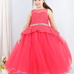 Toy Balloon kids Embellished Net Fit & Flare Maxi Dress image 5