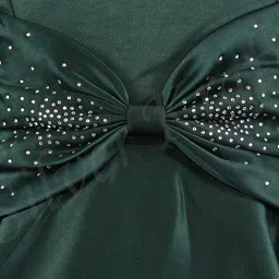 Wish Karo Girls Satin Fit & Flare Dress With Jacket image 3