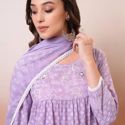 Vishudh Women Floral Print Maxi Midi Dress-image-75