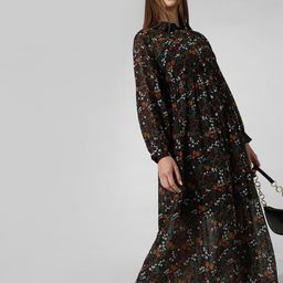 ONLY Floral Printed Flared Chiffon Maxi Shirt Dress-picture-20