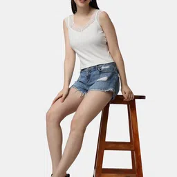 Popwings Sleeveless Lace Inserts Crop Top image 5