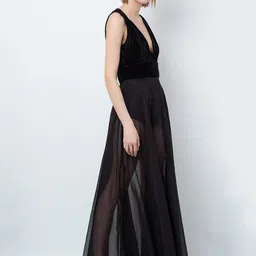 DODO & MOA Velvet Maxi Dress image 3