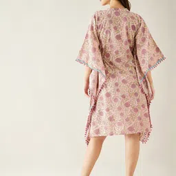 The Kaftan Company Pink Floral Kaftan Dress image 5