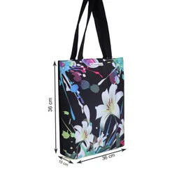 NFI essentials Black Floral Printed Shopper Tote Bag image 5