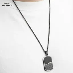 salty ALPHA Stainless Steel Zey Pendant-Black Mens Locket Pendant accessories Stainless Steel Locket Set-picture-11
