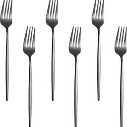 oicia Nw1_Black Salad Forks, Cutlery Fork, Flatware Appetizer Forks Stainless Steel Dinner Fork Set-picture-22