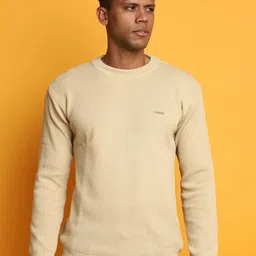 V-Mart Open Knit Round Neck Long Sleeves Cotton Pullover Sweater-image-92