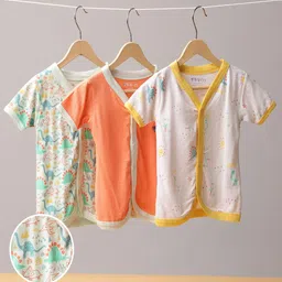 MiArcus Infant Kids Pack of 3 Dino Print Front Open Vest-picture-15