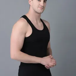 Dollar Bigboss Men Solid Pack of 5 Cotton Vest image 4