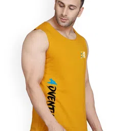 SLOWLORIS Pack Of 2 Printed Gym Vests SL26 (BLACK KEEP) (MUSTARD ADV) image 3