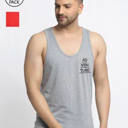 Friskers Men Red & Grey 3 T-shirt image 1