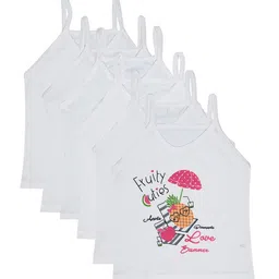 Bodycare Kids Girls Pack Of 6 White Printed Cotton Innerwear Vests-picture-20