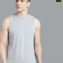 FBAR Pack Of 2 Round Neck Sleeveless Pure Cotton Innerwear Gym Vests-picture-22