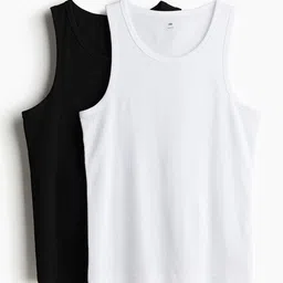 H&M 2-Pack Slim Fit Ribbed Vest Tops-picture-18