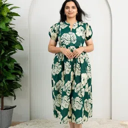 bnt Women A-line Dark Green Above Knee/Mid Thigh Length Dress image 3