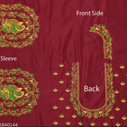 vivida enterprise Unstitched Silk Blend Blouse Material Embroidered-picture-30