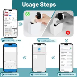 OnlyU Palm-Sized Bluetooth Wireless Label mini Printer|Connect(iOS/Android) Ideal for Home,Office,School&Small Business|Rechargeable 600mAh Inbuilt Battery image 3