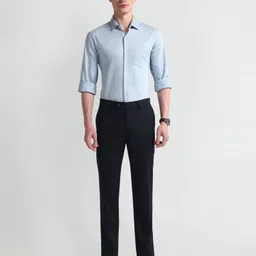 arrow Men Regular Fit Blue Polyester Trousers image 3